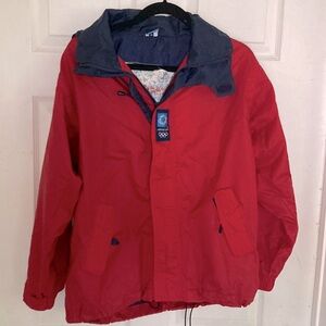 Vintage Olympics jacket USA warm up rain windbreaker hoodie 2004 Athens